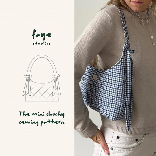 Mini Slouchy Bow Bag Sewing Pattern PDF, Beginner-friendly Shoulder Bag Tutorial - Etsy