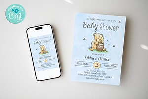 Spanish Winnie the Pooh Baby Shower Invitation, Classic Bear (digital, Editable, 5x7) - Etsy