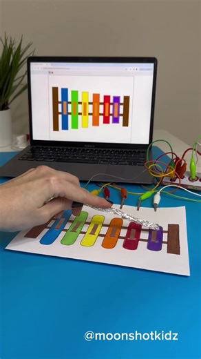 DIY “Paper xylophone” interactive project. Easy and fun STEM project powered by MakeyMakey controller. I coded for you digital xylophone in Scratch MakeyMakey mode. You will need: - MakeyMakey controller - Conductive copper tape - Aluminum foil - Paper - Markers #stemchallenge #stemteacher #sciencecamp #makeymakey #scratch #stemeducation