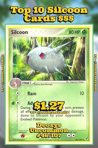 Top 10 RAREST Silcoon Pokémon Cards! 🕸️💎 #pokemon #top10 #tcg #pokémon #pokemontcg #pokemoncards