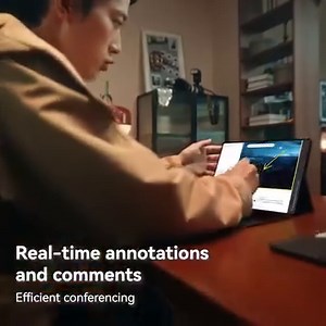 Put your comments front and center with your #HUAWEIMatePadPro 13.2-inch. Share your tablet screen, and turn your M-⁠Pencil into a laser pointer or whiteboard pen with Show Comments, to highlight key points and annotate at will, and make them display on screen in real time. Learn more: https://bit.ly/3vBKenv | Huawei Mobile