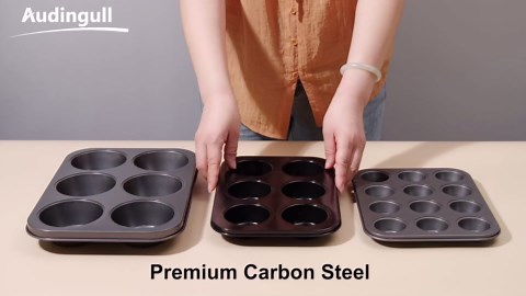 Jumbo Muffin Pan 6-Cups Cupcake Pan, Premium Large Muffin Tin for Baking, Non-Stick and Thickened Carbon Steel Jumbo Cupcake