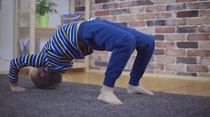 Cute Little Boy Make Gymnastic Exercises Stock Footage Video (100% Royalty-free) 1023402520 | Shutterstock