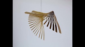 Large Bird Kinetic Sculpture, Golden Bird Hanging Metal Art, Brass Bird Lover Gift, Hanging Bird Mobile Art - Etsy