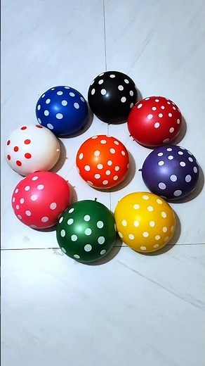 🌈 9 Polka Dot Balloons in a Circle | Perfect Color Harmony ASMR Short #dotballoon