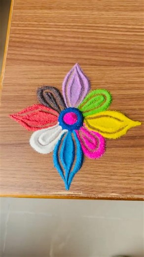 Simple Multicolour Rangoli Using Fork | Trending Rangoli 2026