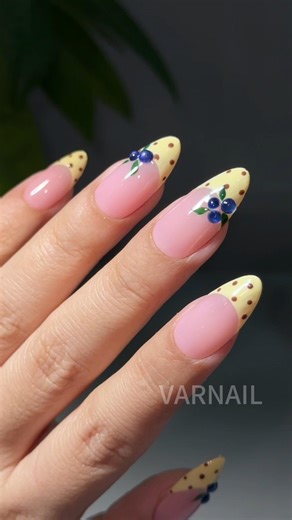 🫐HOW TO make 3D Blueberry Fruit Nail Design! #nails #nailgelart #varnailgelpolish