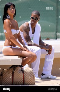UK rapper Chipmunk films a video for his hit song "Take Off" featuring Trey Songz. The two rappers spent time on set filming, relaxing and enjoying the company of some bikini-clad women hired for the shoot. Miami, FL. 5/18/11 Stock Photo - Alamy