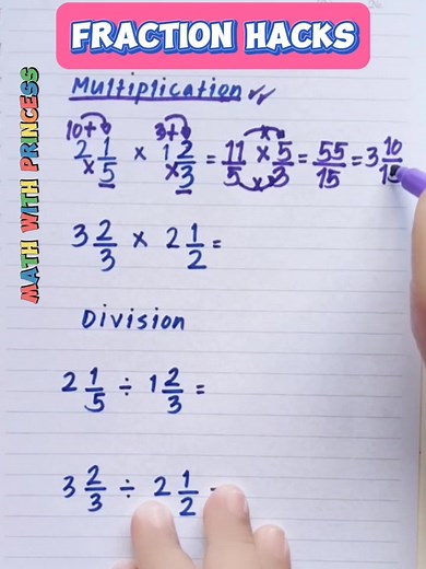 12K views · 689 reactions | @Math Review: How to Multiply and Divide Mixed Numbers #math #mathwithprincess #mathviralvideo #mathviral #MathematicsChallenge #mathematics #mathstutor #mathschallenge #mathisfun #mathtricks | Math with Princess | Facebook