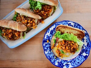 Hoagies with Quick Pepper Relish