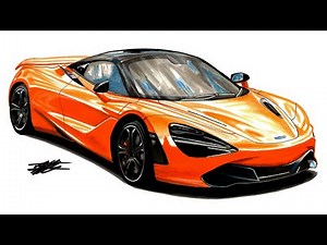 Realistic Car Drawing - 2018 McLaren 720S V8 S-A 4.0 - Time Lapse - Drawing Ideas