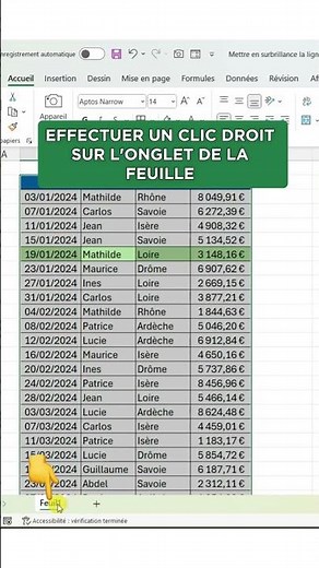Highlight the active row of your table in Excel