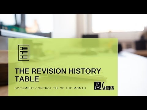 The Revision History Table - Document Control Tip of the Month