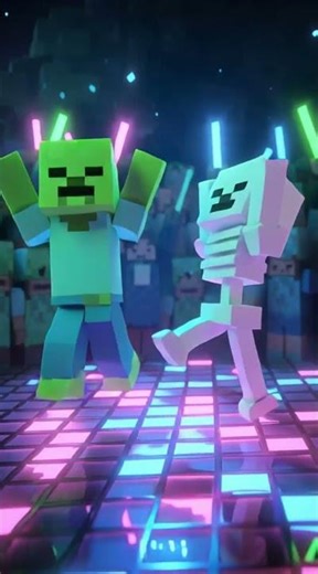 Creeper & Skeleton Dance Battle 💀💚#minecraftshorts