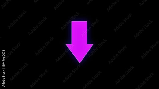 Animated arrow bouncing slide to down, Animated arrow icon pointing down.4k black background animation