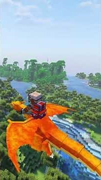 Flying with Charizard in Minecraft Cobblemon #minecraft #gaming #pokemon #cobblemon #charizard
