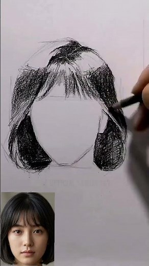 How to Draw Realistic Hair Step by Step | Easy Hair Drawing Tutorial #shorts#hair