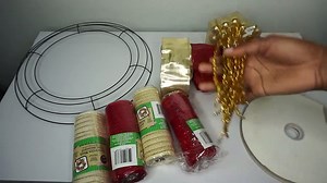 Diy: Christmas Deco Mesh And Ribbon Wreath || Dollar Tree