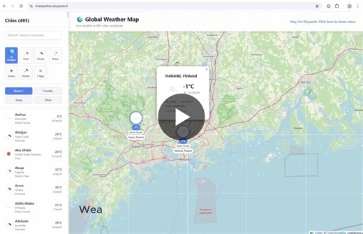 I have always felt that most global weather maps are technically impressive, but not very human. They’re packed with layers, charts, and controls, which is great if you’re a meteorologist. But if you… | Divyansh -