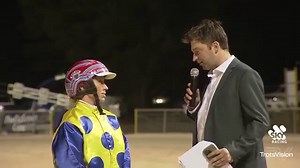 "It's my first cup win as a trainer." Tim O'Connor caught up with a very happy Amy Day after she won the Ararat Advocate Ararat Pacing Cup with Dance Away. | Harness Racing Victoria
