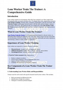 Lone Worker Train The Trainer - SlideServe