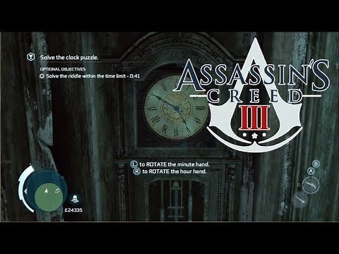 Assassin's Creed III - Clock puzzle! (Peg Leg Mission Guide!)