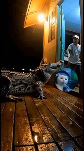 CCTV Horror: Crocodile at the Door & Python in the House | Brave Human Reactions #shorts#sora2#viral