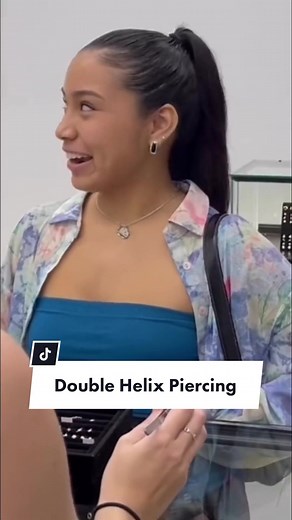 Double Helix Piercing Experience by lulu #cartilagepiercings #helixpiercing #earpiercing #newpiercing #earstyling #earcuration #earstack
