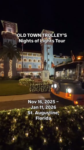 Totally St. Augustine | ✨🚃THE NIGHTS OF LIGHTS trolley tours tickets are available now! Everyone asks us and we recommend Old Town Trolley Nights of Lights Tours... | Instagram