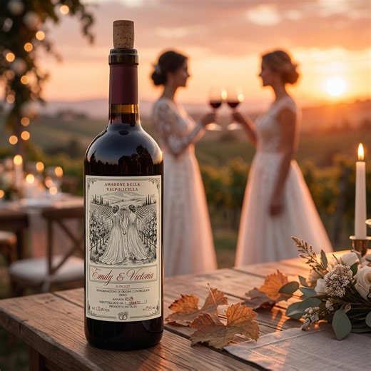 Mrs and Mrs Wedding Wine Labels | Lesbian Bottle Sticker | Custom Italian Wine Favors (printable) - Etsy