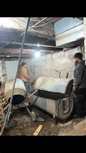 Finally got the oil tank out of the basement. It takes up so much space and we are switching to electric heat. #basement #renovation #foryoupage #fixerupper #cleanup