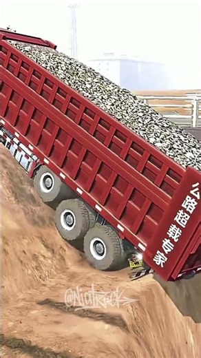 A truck loaded with gravel fell into the river #niutruck #snowrunner