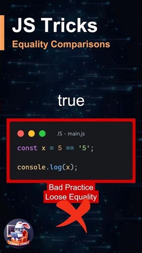 JS Equity Comparison Bad vs Good Practice | JS Tips and Tricks #shorts #coding #frontend