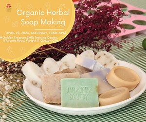 Want to learn how to make Herbal and Whitening Bar Soap? Or Natural Anti-Bacterial and Anti-viral Bar soaps? Then this training is for you! Join our Organic Herbal Soap Making! Learn soap-making methods from the cold process using Lye or Melt-and-Pour techniques. Experiment with the natural and organic ingredients, play with colors and trendy concepts and claims, tools, and equipment that it takes to make your soap! When: April 15, 2023, SATURDAY, 10 am to 5 pm Where: Golden Treasure Skills Trai