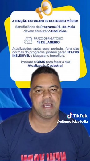 Atualização Necessária para Continuar no Programa Pé de Meia