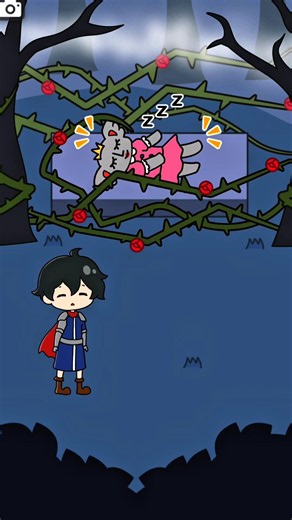 いばらの中で寝ている「姫」を救おう! 😢 [ねむい子] #ゲーム #スマホゲーム #shorts