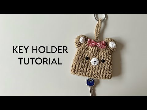 How to crochet a cute bear key holder 🐻 钩针钥匙包 // easy and beginner-friendly crochet tutorial