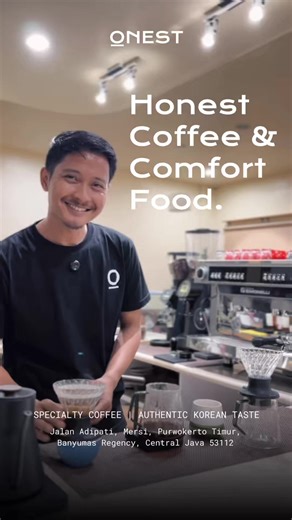 @AdhieCatur | Coffee Enthusiast as a RND & Barista Trainer Onest Cafe. Specialty Coffee | Authentic Korean Taste, kami percaya rasa itu soal perasaan dan punya cerita ❤️ #OnestCafe #BeOnestBeAGoodHuman #cafepurwokerto