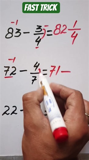 Subtract Fractions With Whole Number Then You Subtract Faster then a calculator #faster