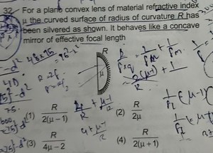 32. For a plano convex lens of material refractive index F2) μ ... | Filo