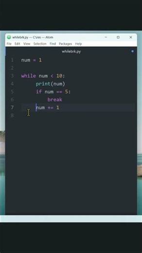 Python While Loops with break function #coding #python #phpru15 #programming #code #javascript