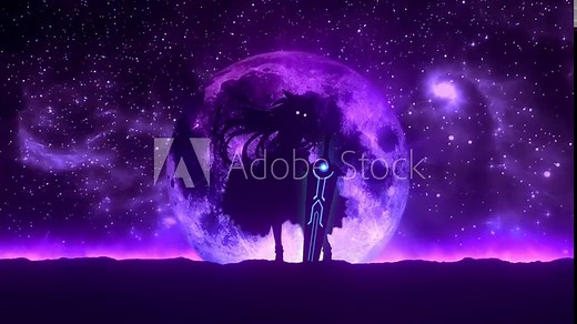 Anime wallpaper for PC, anime girl, live wallpaper, purple color