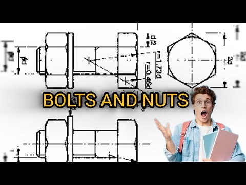 Engineering drawing n2 bolt and nut | technical drawing | engineering drawing