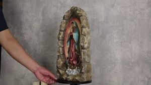 DevotedWalls Our Lady of Guadalupe Statue - 18.8" Virgin Mary Statue Catholic Indoor & Outdoor Decor,Hand Painted Guadalupe Grotto Sculpture for Garden,Home Yard Patio Lawn Hallway Decor(Full Color)