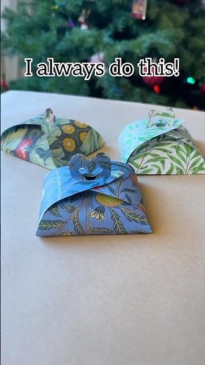 Easy DIY holiday treat wrapper. Beautiful handmade gift box! #treats #gifting #giftideas #origami