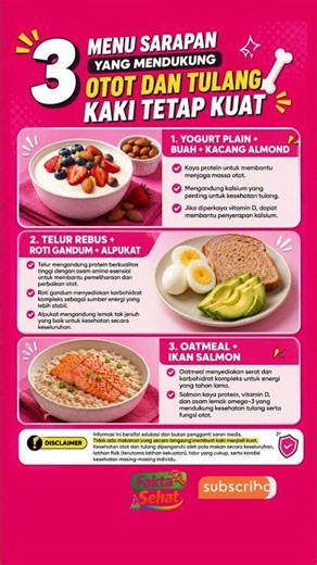 3 Breakfast Menus to Keep Your Leg Muscles and Bones Strong