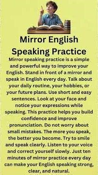 Mirror English Speaking Practice || Fluent English || Learn English || Listen And Practice