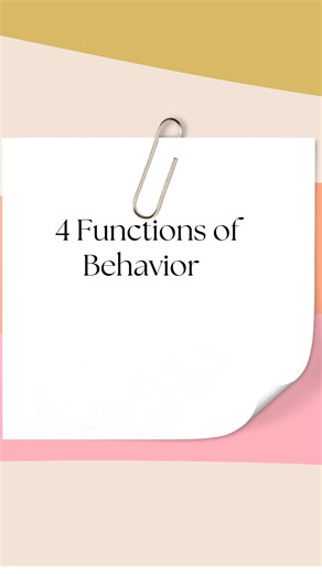 Mandy Grass on Instagram: "In behavior analysis there are 4 functions of behavior, attention, escape, access and automatic. Here is a quick breakdown of each one! Remember, one behavior never equals one function, it depends on the context under which the behavior is occurring! Data is our best friend in determining this. #behavior #behaviorchange #behavioranalysis #kids #function"