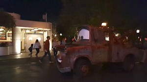 Cars Land at night has the most amazing atmosphere. We recommend sitting at Flo's and take it all in. Fabulous Disney California Adventure | DisneyFamilyMadness