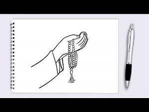 Muslim hand praying with beads drawing/how to draw lord prayer drawing/muslim hand praying tutorial